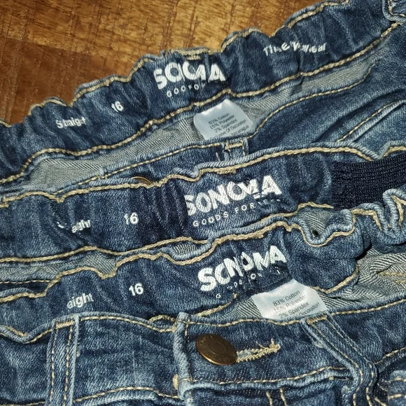 Boy's Sonoma Straight Leg Jeans Bundle ● Size 16 ● Light Wash / Medium / Dark - Picture 11 of 11